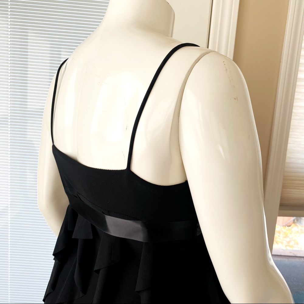 Cache Stunning Black Long Ruffle & Ribbon Brooch … - image 5